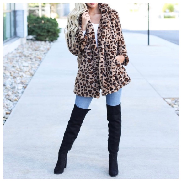 ✨LAST ONE✨Fall faux fur leopard print jacket - Picture 3 of 4